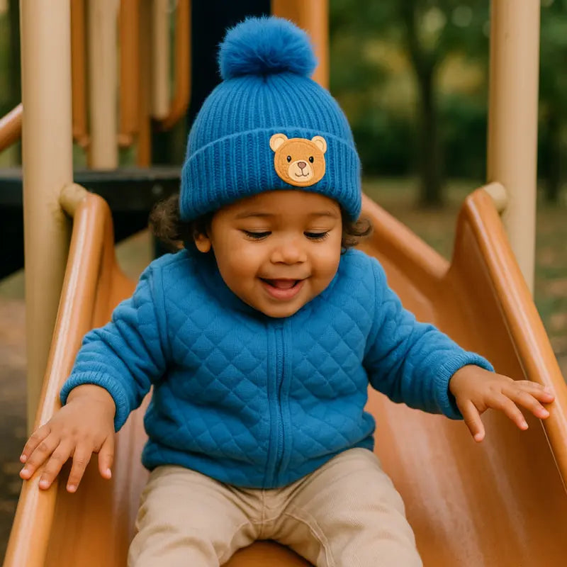 Touca Bebe Bear Bordado Blue