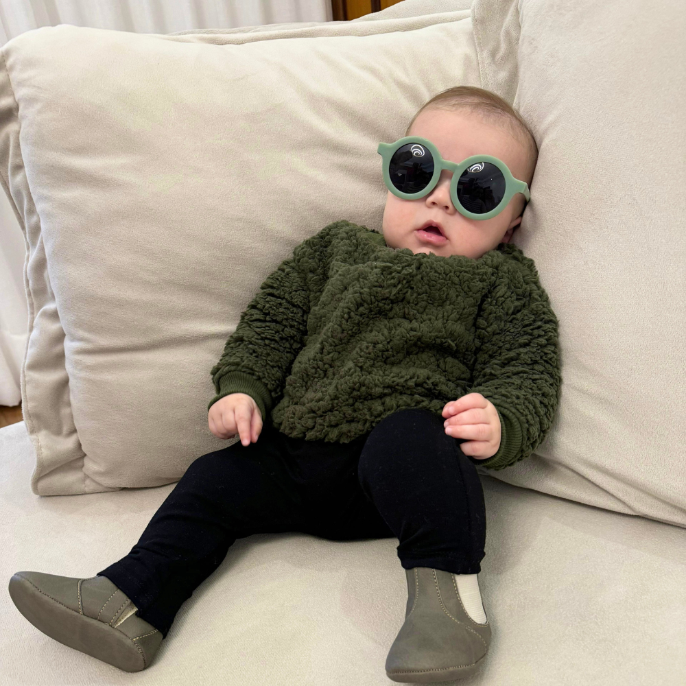 Casaco Bebê Pelucia Teddy Verde Musgo