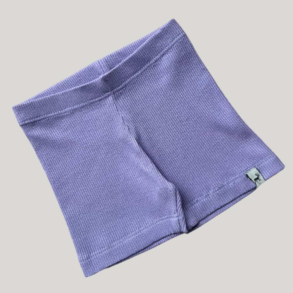Short Bebê Canelado Ciclista Lavanda