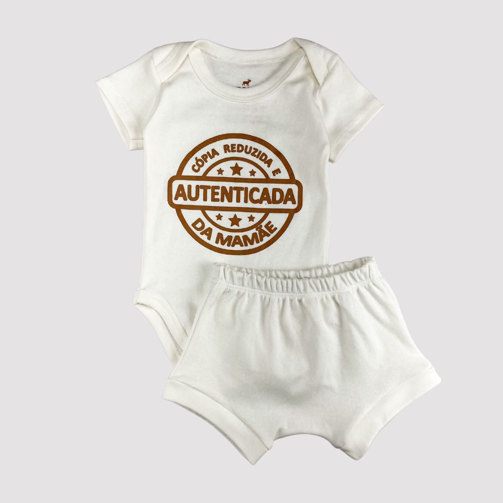 Conjunto Bebê Copia Autenticada Mamãe Off White