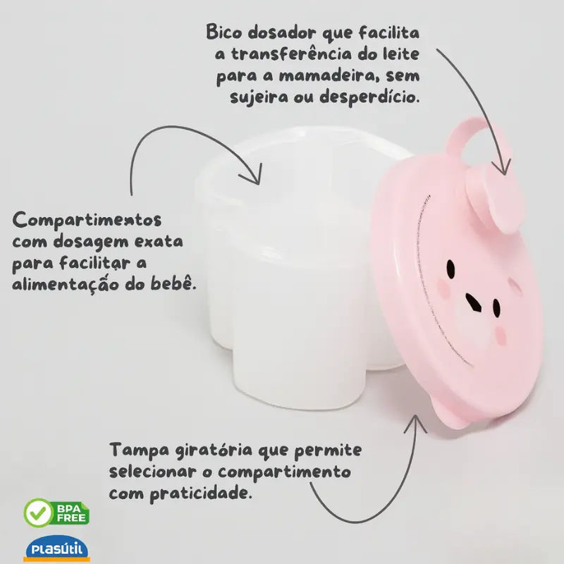 acessório portátil para armazenar leite em pó do bebê
