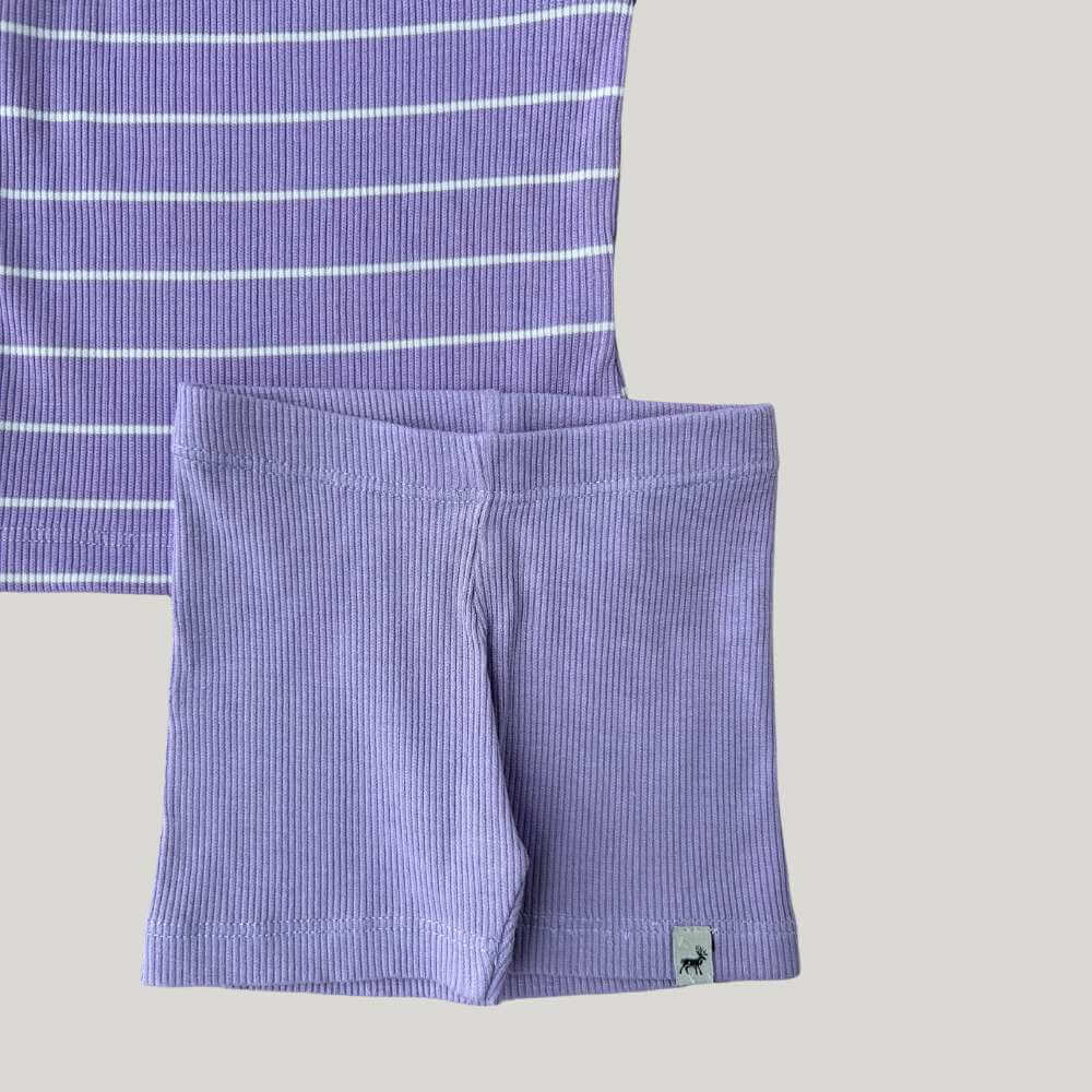 Conjunto Bebe Menina Ciclista Lavanda