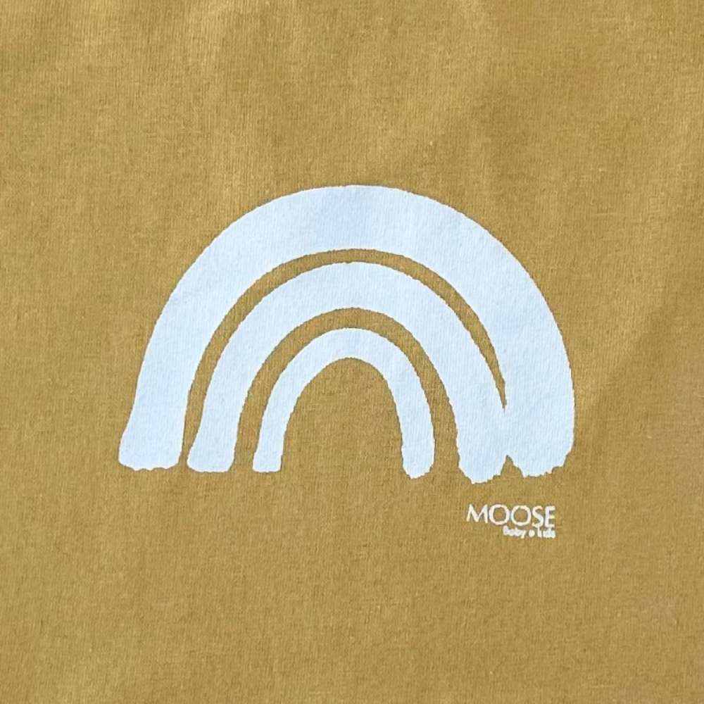 Camisa Bebê Mostarda Algodão Arco Iris