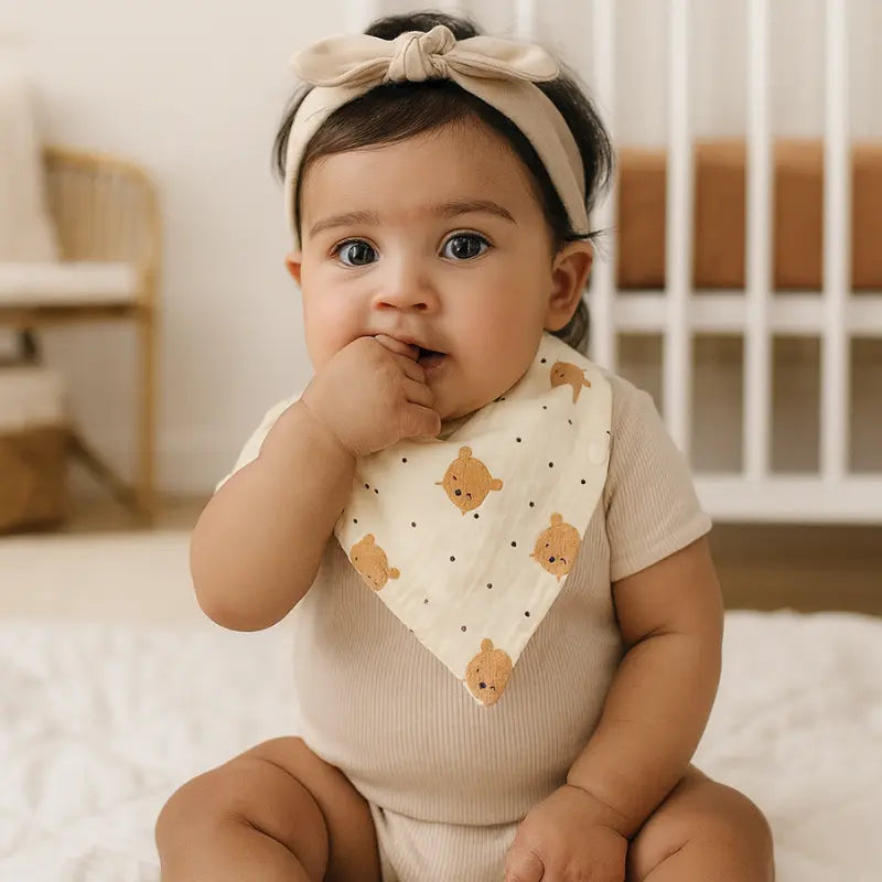 babador de algodão com estampa poá para bebê