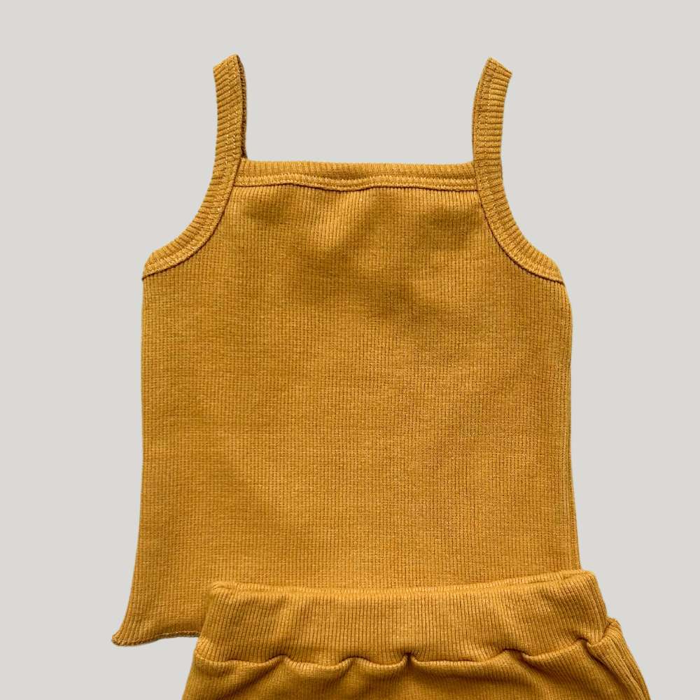 Conjunto Bebê Menina Beach Mostarda