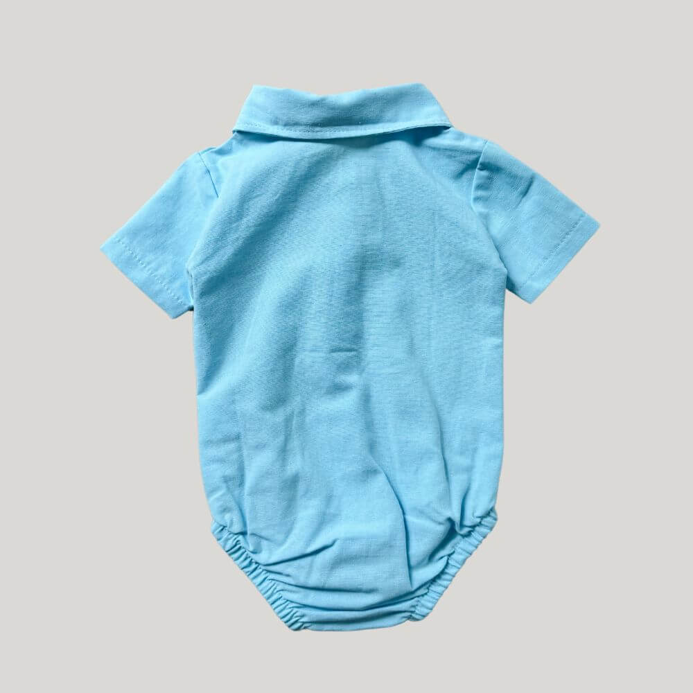 Body Bebê Social Linho Azul