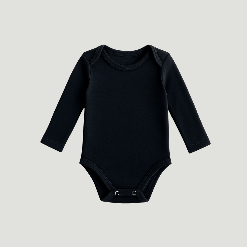 Body Bebê Algodão Black Longo