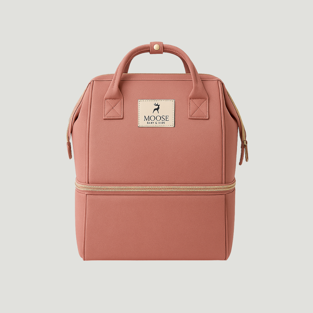 Mochila Maternidade Premium Rose Com Suporte Extra Termico