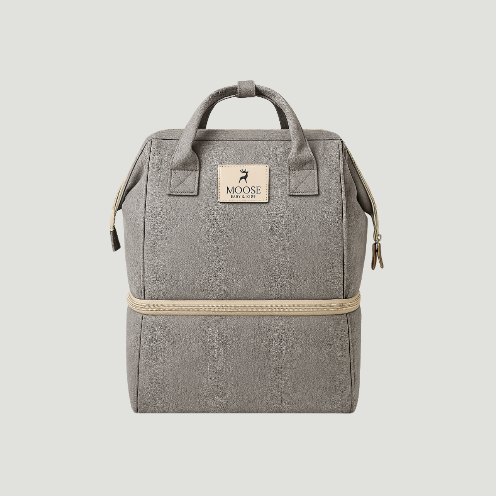 Mochila Maternidade Premium Cinza Com Suporte Extra Termico