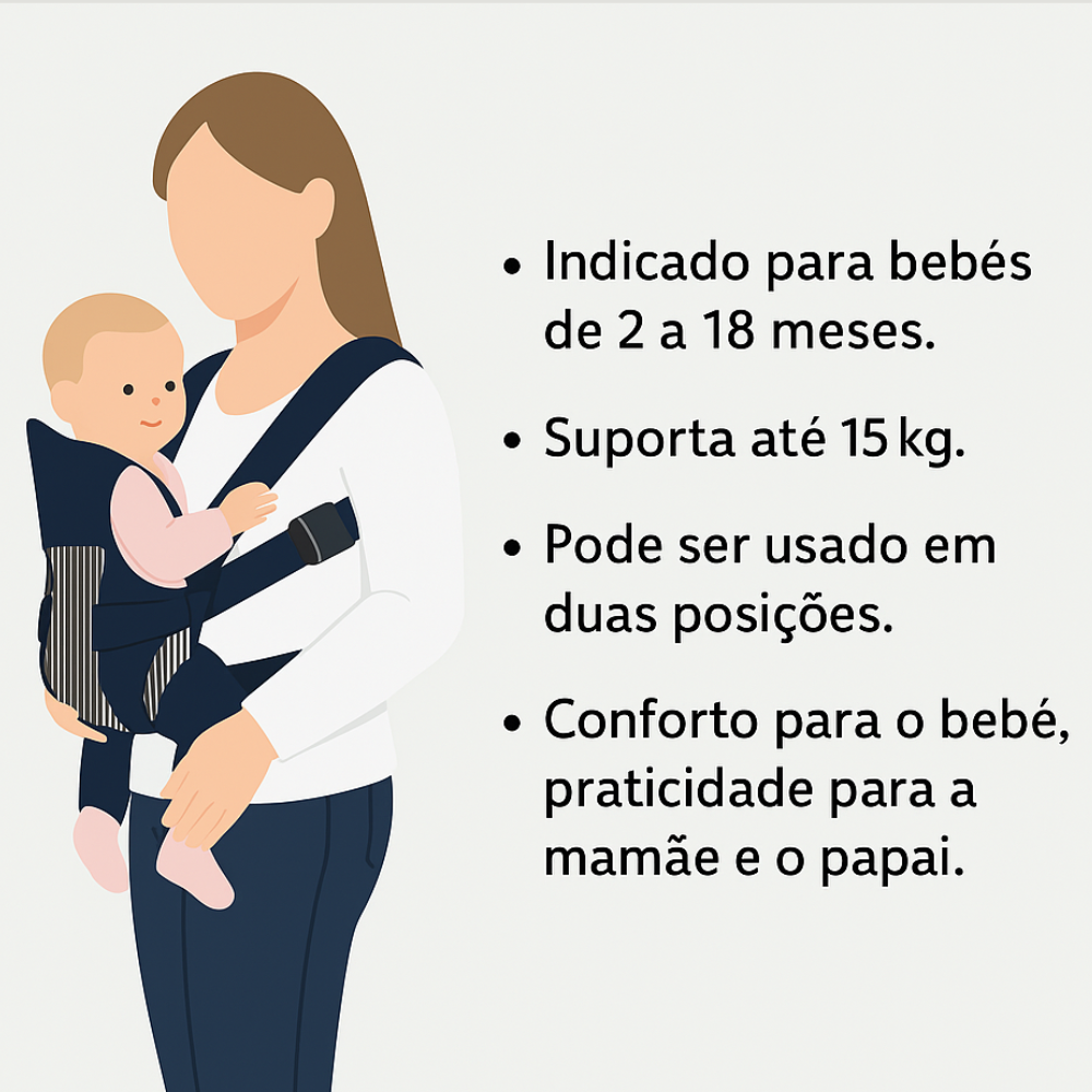 Canguru Bebê Passeio Confort Black