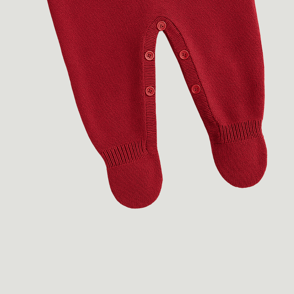 Macacão Bebê Recém Nascido Tricot Vermelho