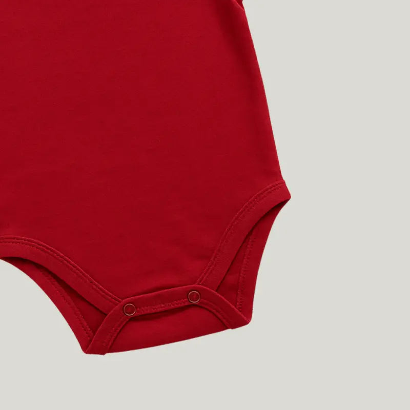 body bebê ecológico vermelho confortável