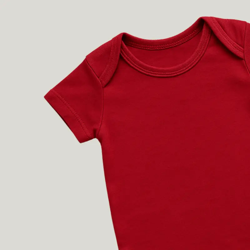body bebê ecológico vermelho confortável