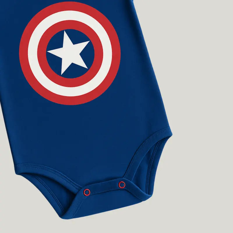 body capitão américa para mesversário de bebê menino