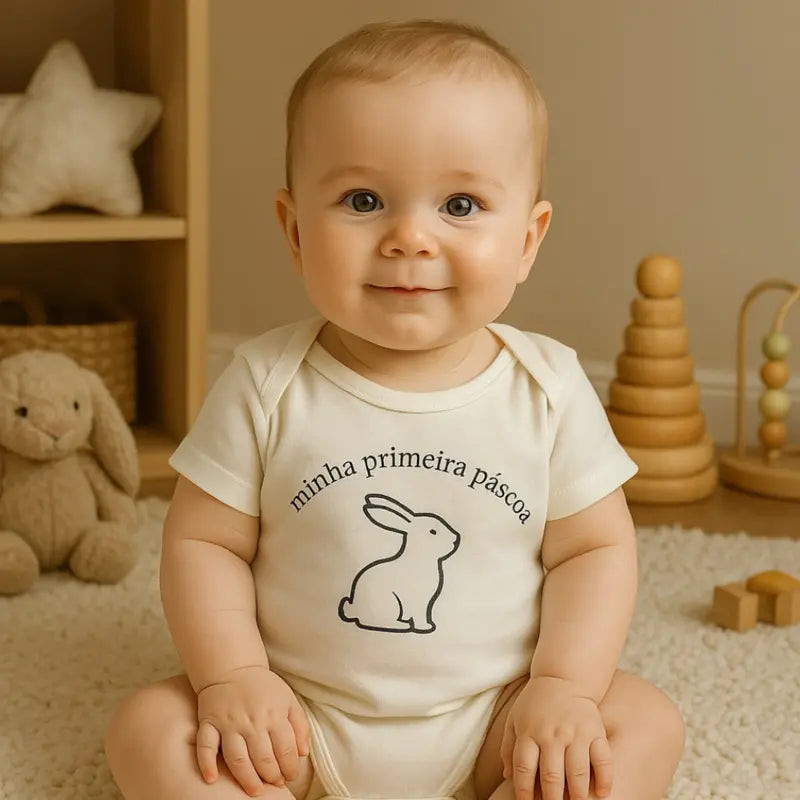 body branco páscoa bebê menino e menina