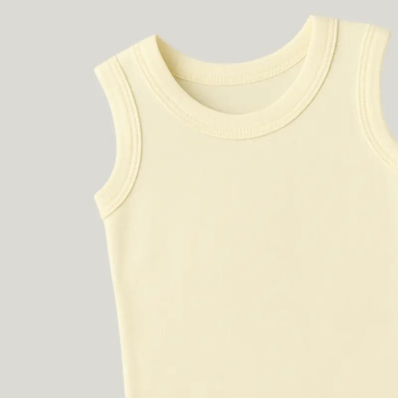 body sem manga amarelo para bebê confortável