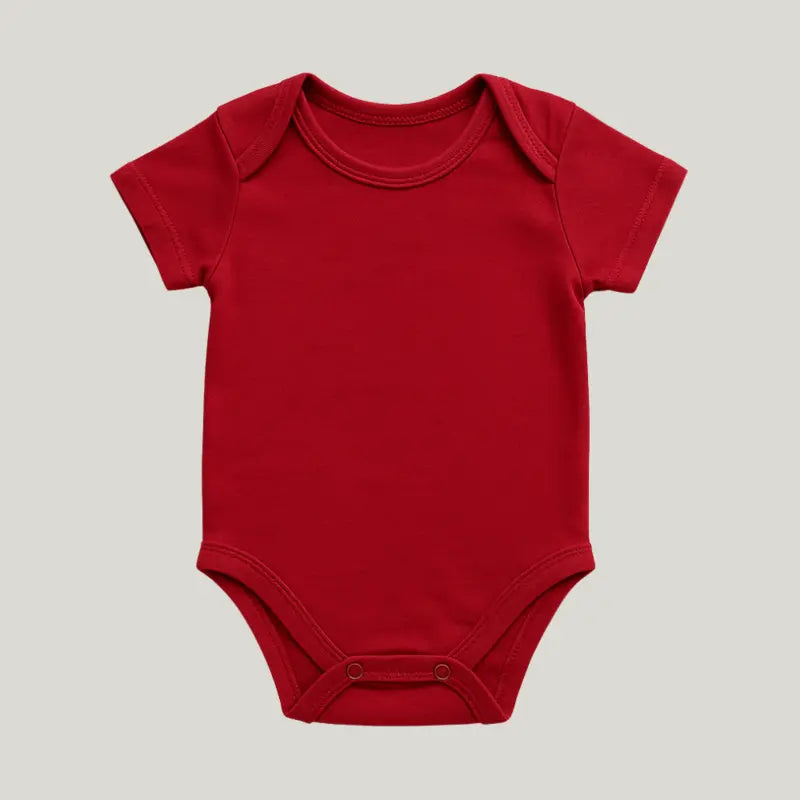 body vermelho bebê curto de algodão orgânico