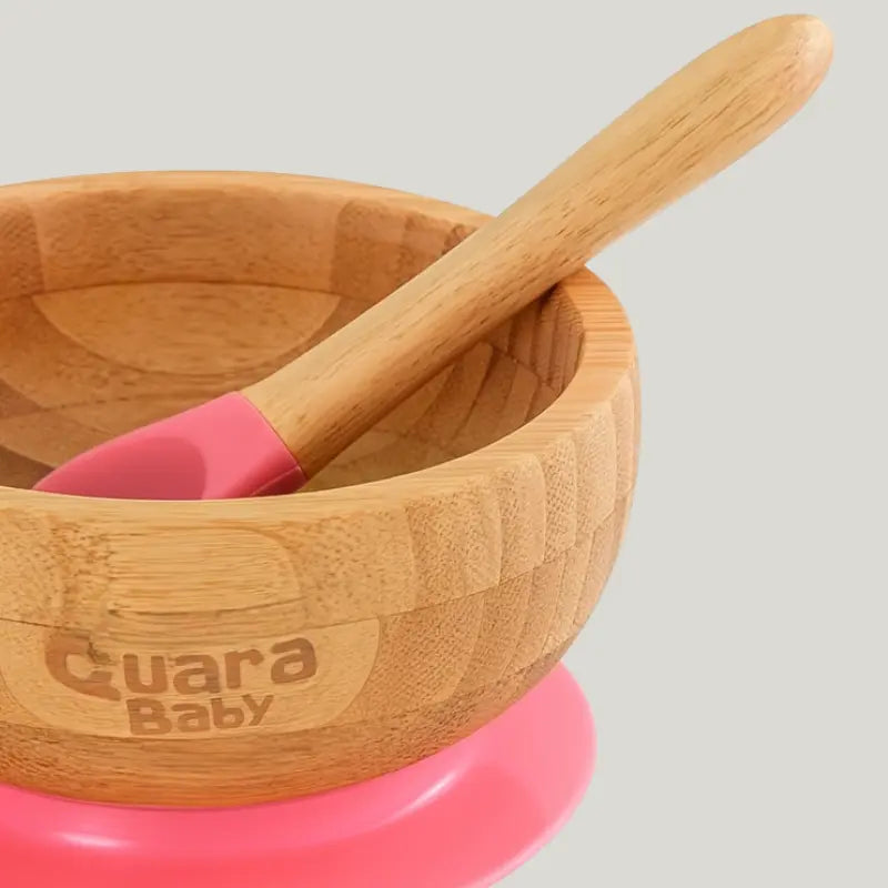 bowl antiderrapante rosa ideal para introdução alimentar