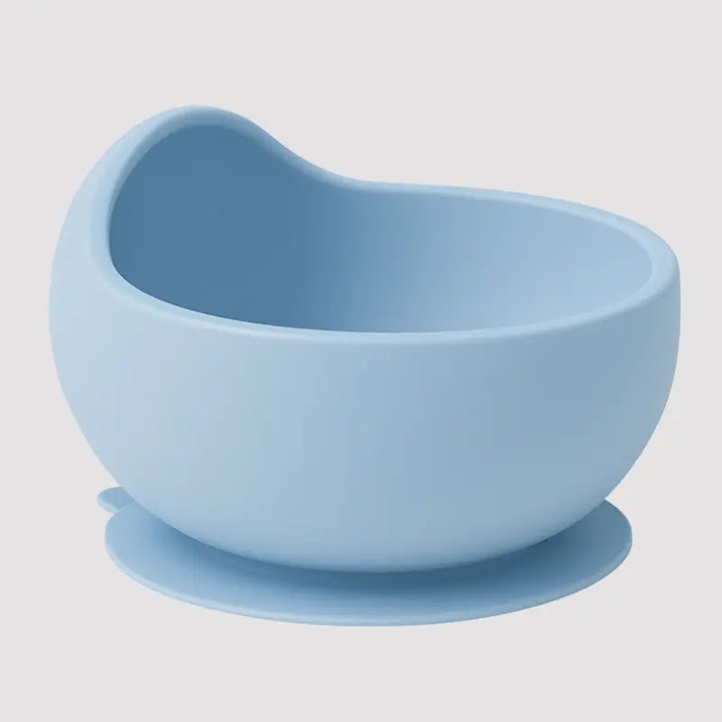 bowl de silicone com ventosa para bebê cor azul bebê