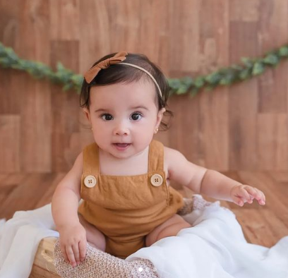 Romper Bebê Tradicional Linho Brown