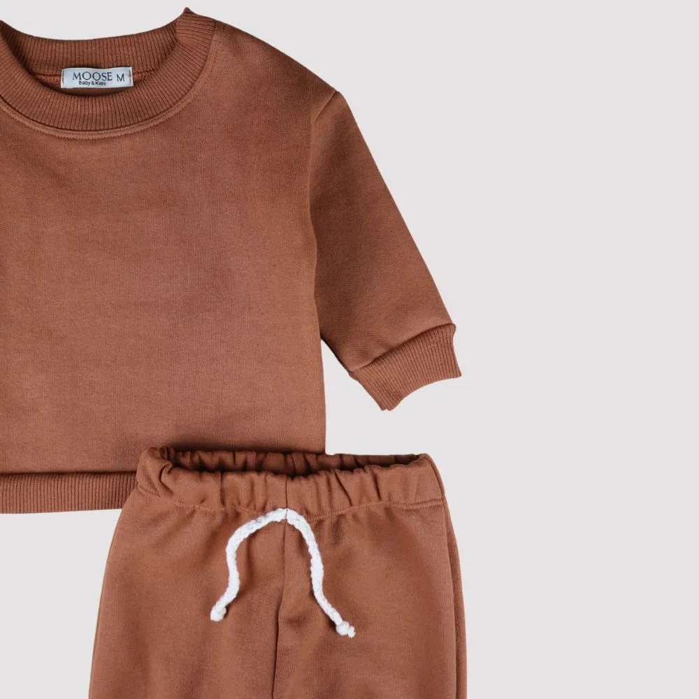 Conjunto Bebê Moletom Comfy Terra Cota