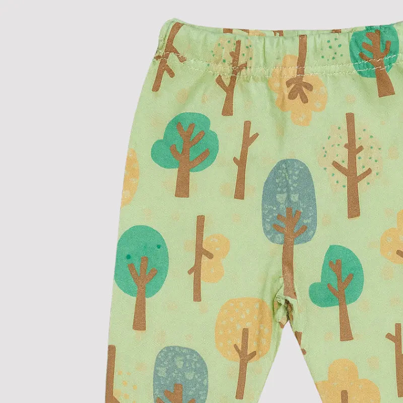 calça bebê verde confortável em algodão