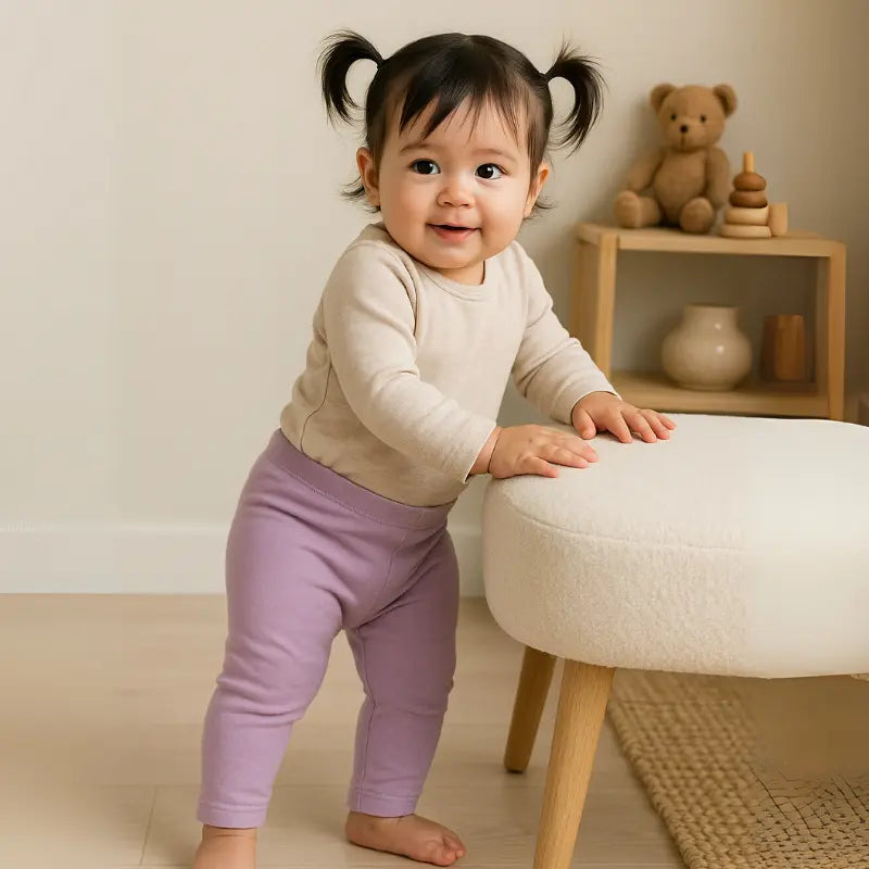 calça de algodão lavanda para bebê recém-nascido