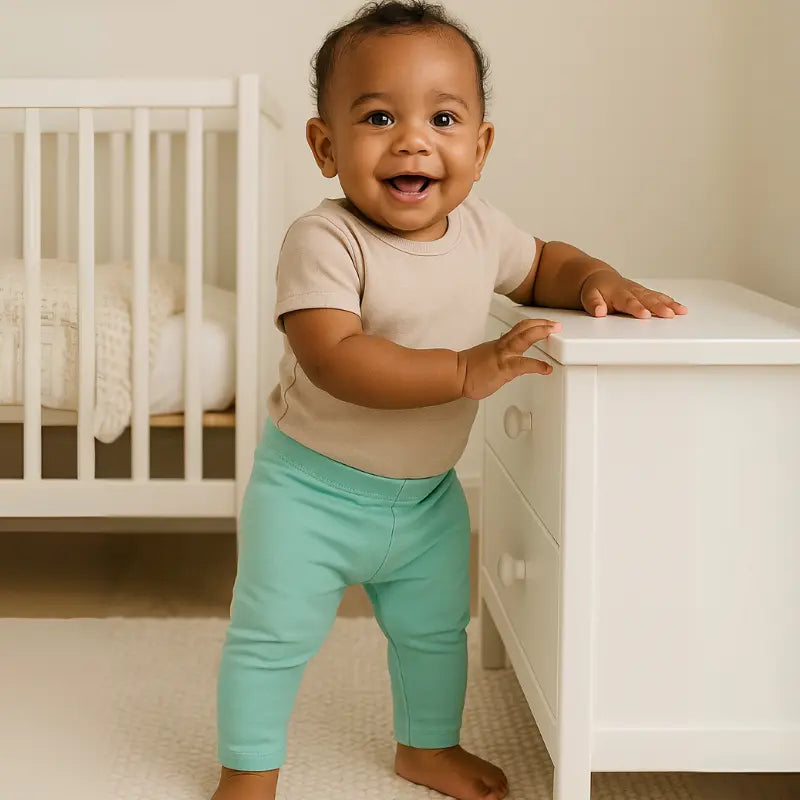 calça de algodão verde menta para bebê recém-nascido
