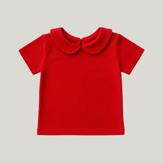 camisa bebê vermelha com gola redonda clássica