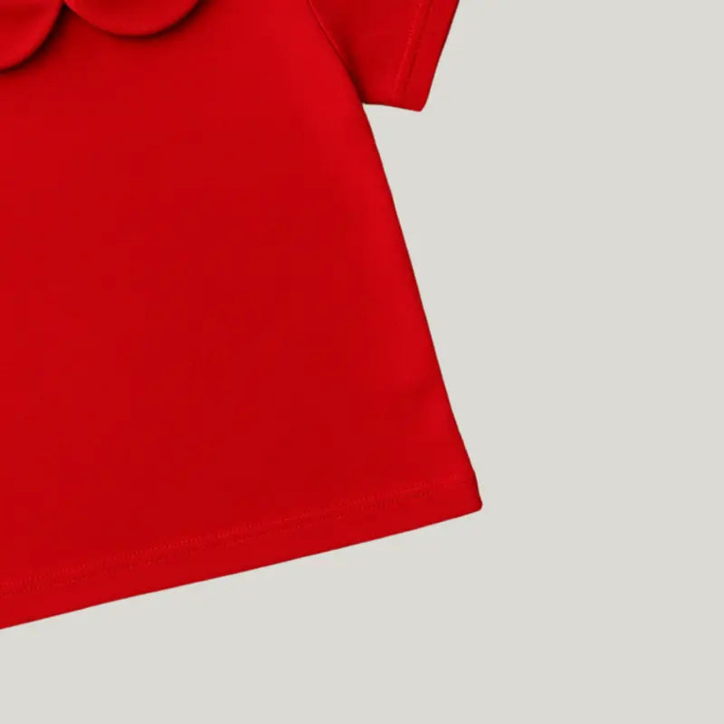 camisa de algodão vermelha bebê para ensaios unissex