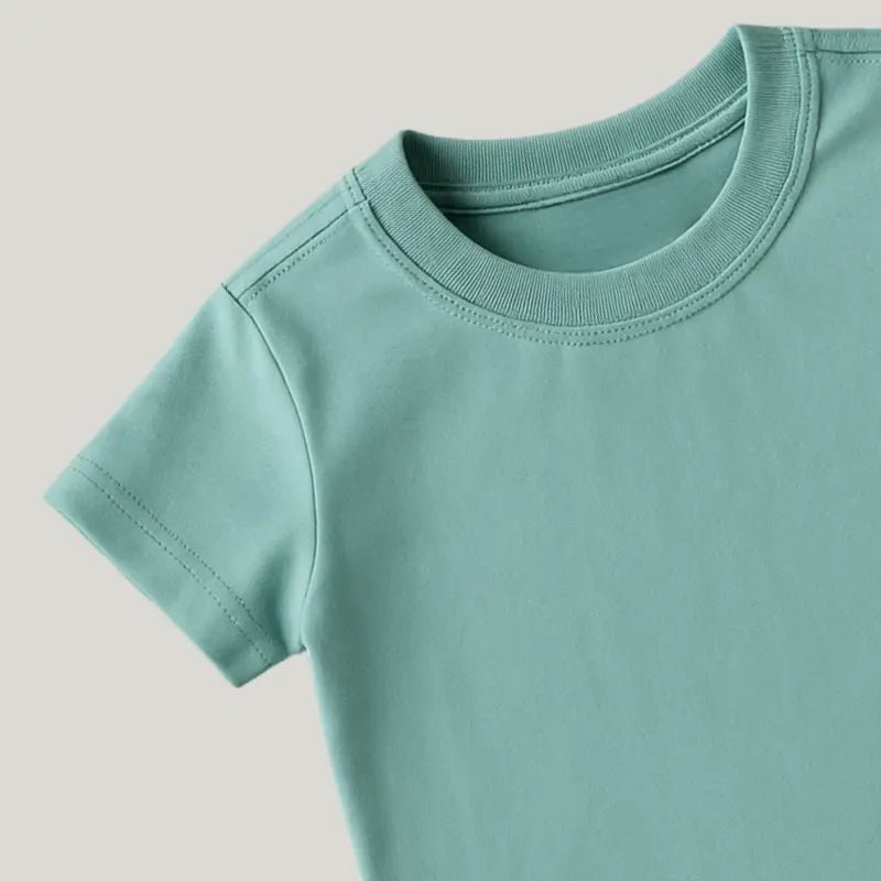 camisa verde menta de algodão para bebê menino ou menina