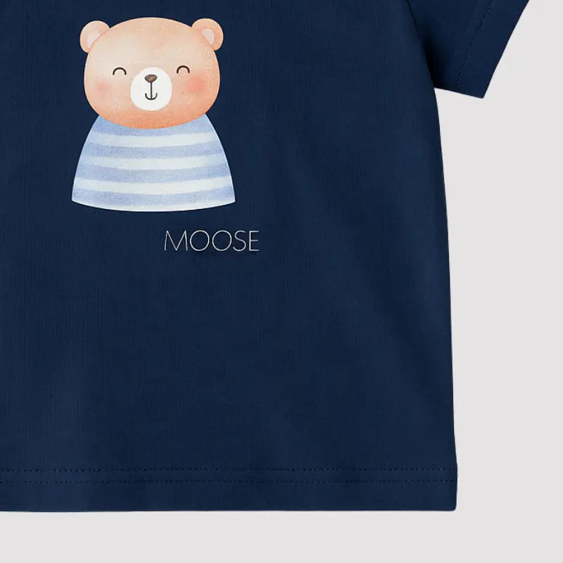 camiseta bebê menino azul com tecido leve e toque macio
