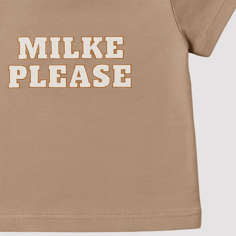 camiseta bege com frase fofa para recém-nascido ou bebê maior