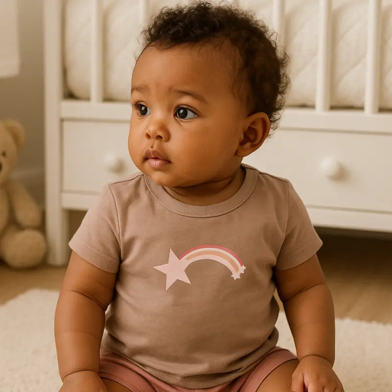 camiseta infantil fofa e neutra para bebês meninos e meninas