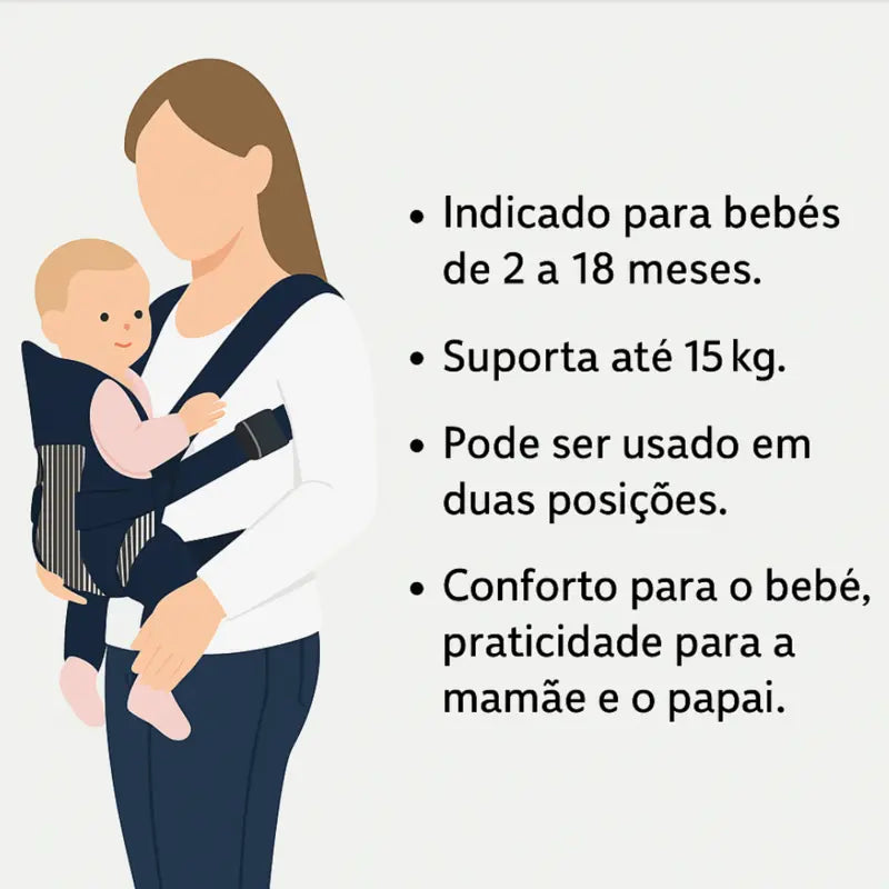 canguru ergonômico seguro para passeio com bebê
