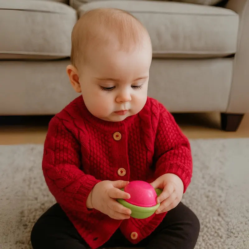 casaco bebê tricot vermelho para ocasiões especiais