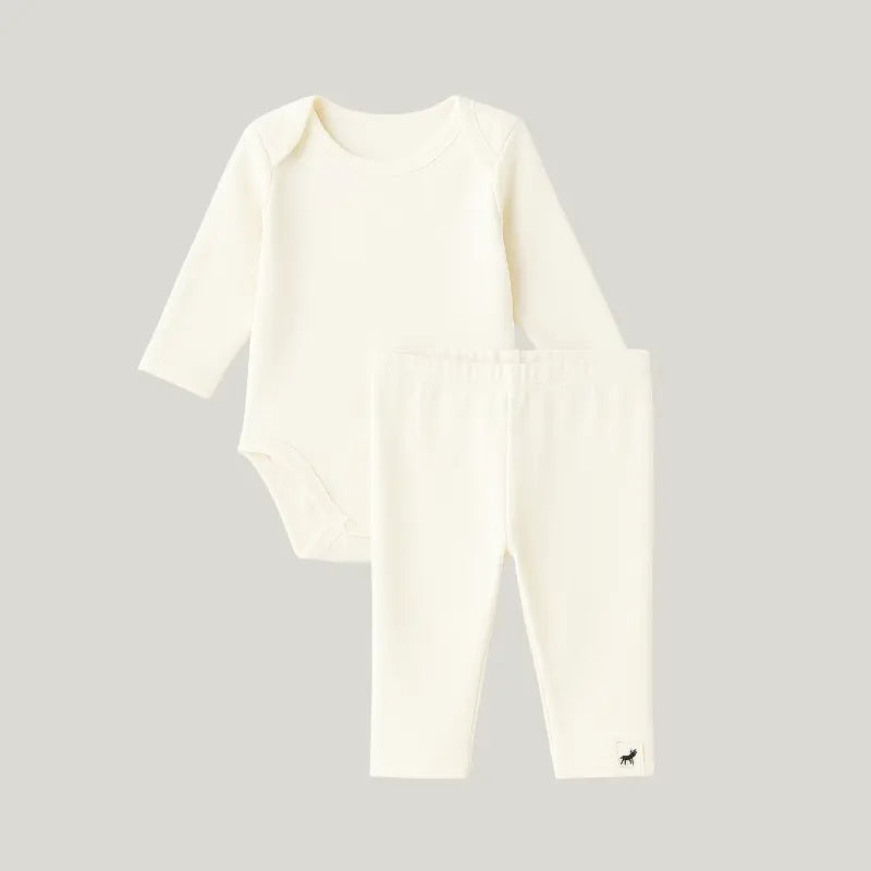 conjunto bebê algodão off white longo macio e aconchegante
