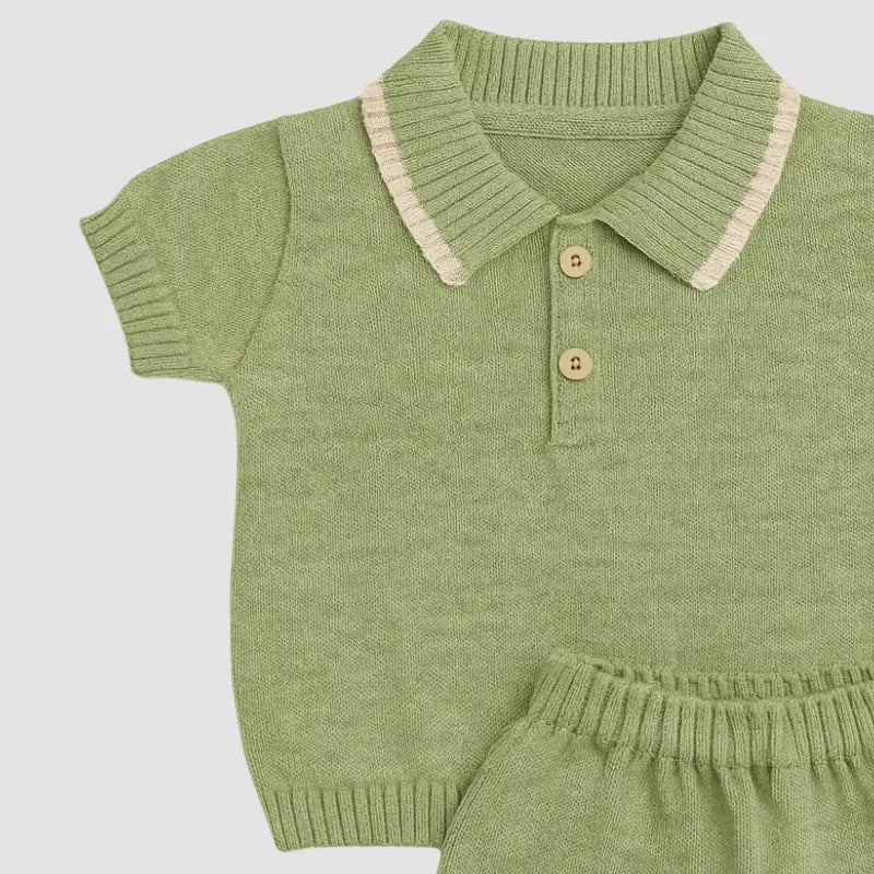 conjunto bebê elegante para saída de maternidade verde