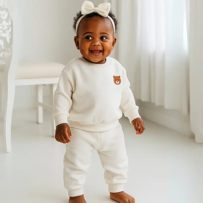 conjunto comfy para bebês com estampa de ursinho