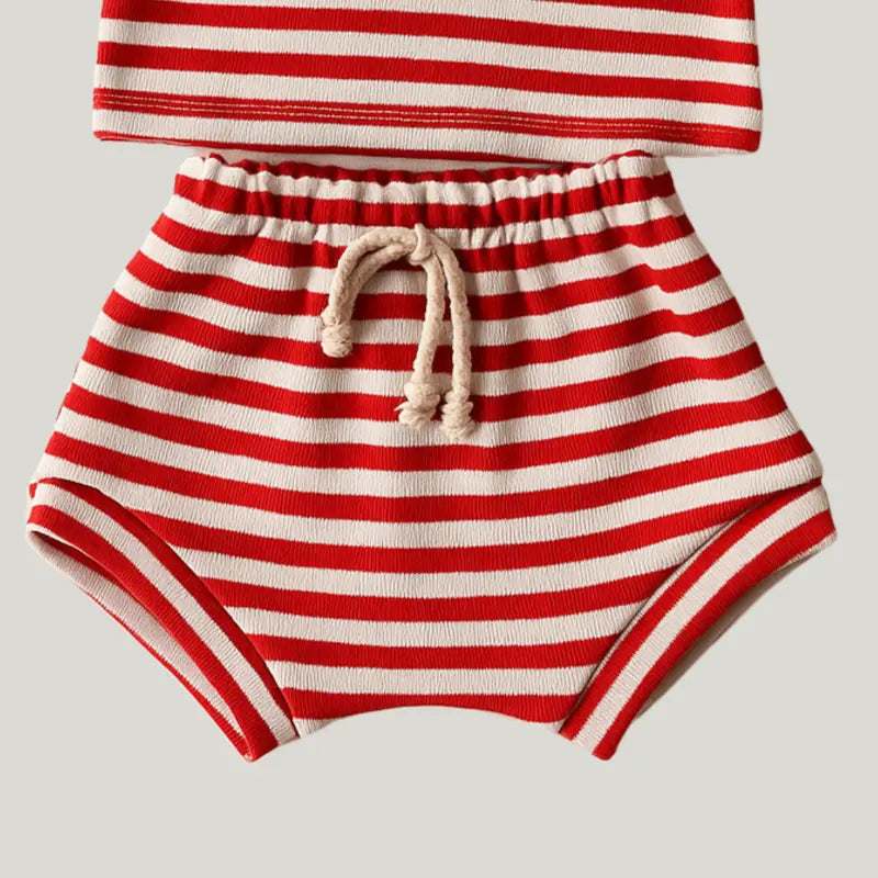 conjunto de verão vermelho para bebê menino ou menina