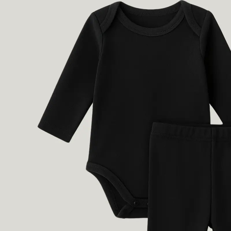 conjunto longo blusa e calça em algodão para bebê