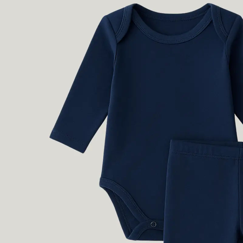 conjunto longo blusa e calça em algodão para bebê