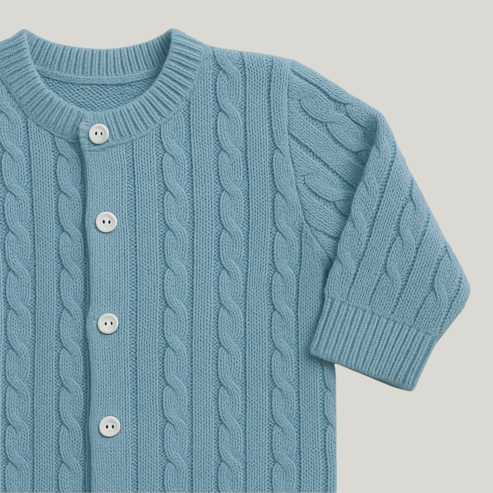 Kit Saída Maternidade Menino Tricot 2 Peças Theodore Blue