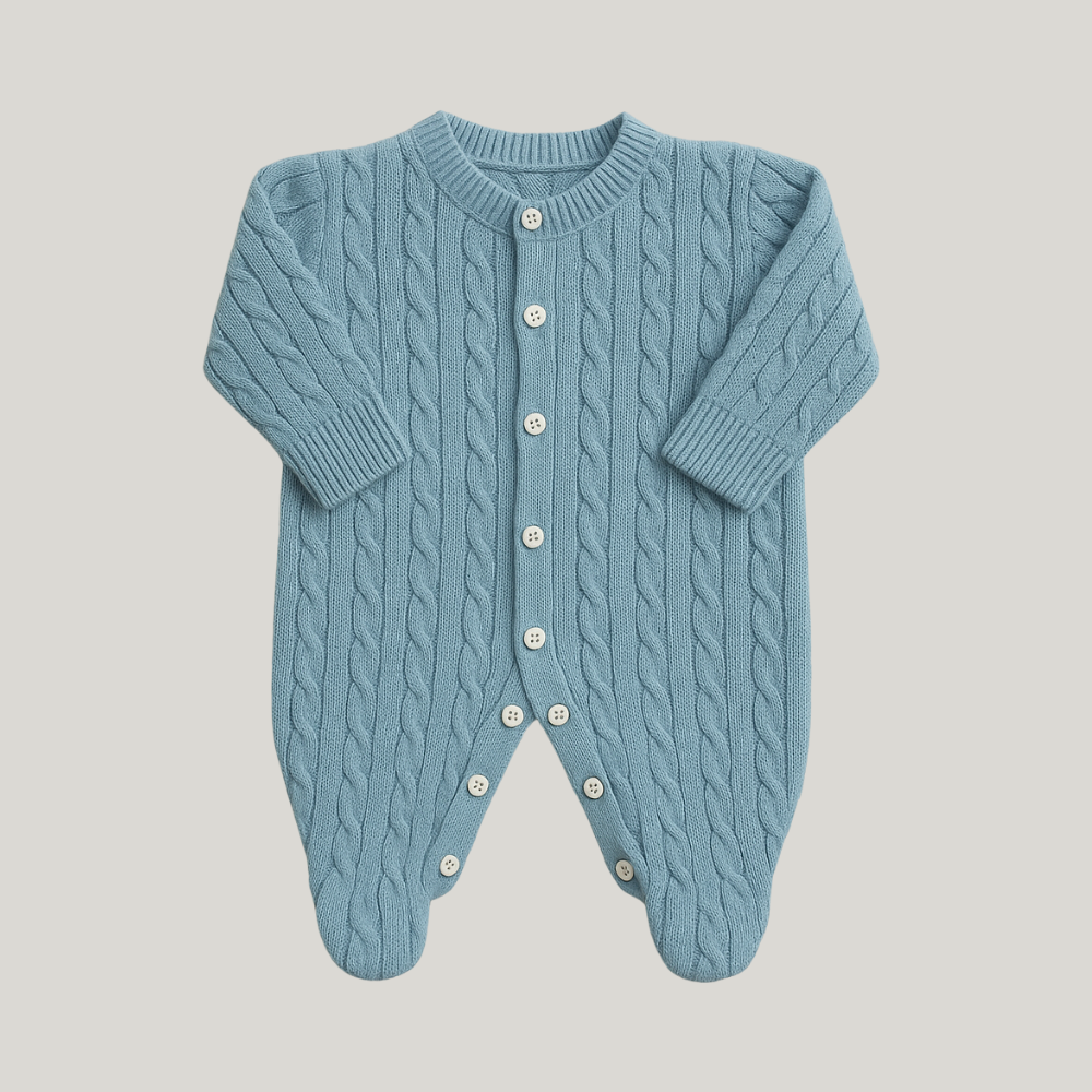 Kit Saída Maternidade Menino Tricot 2 Peças Theodore Blue