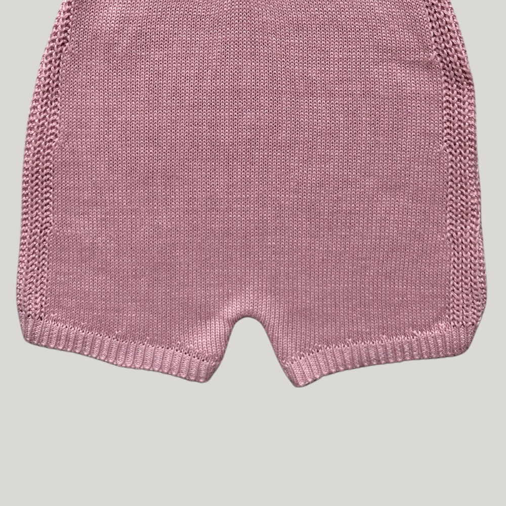 Jardineira Tricot Bebê Rainbow Rose