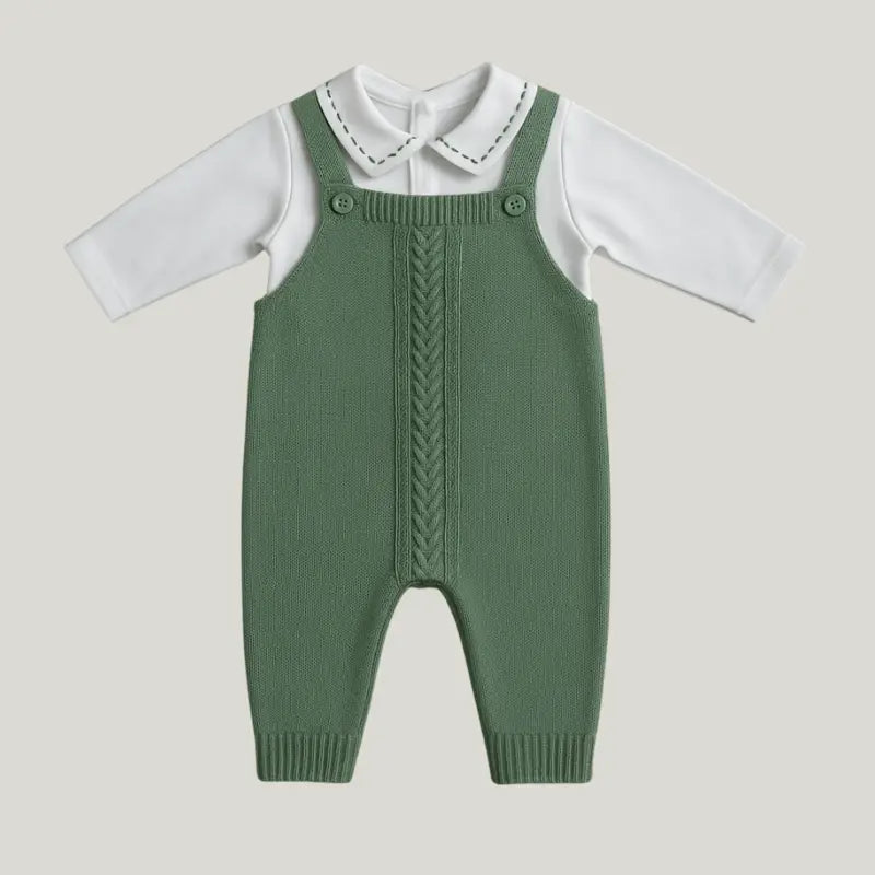 enxoval de bebê menino completo em tricot verde musgo