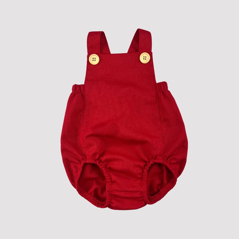 Romper Bebê Tradicional Linho Red