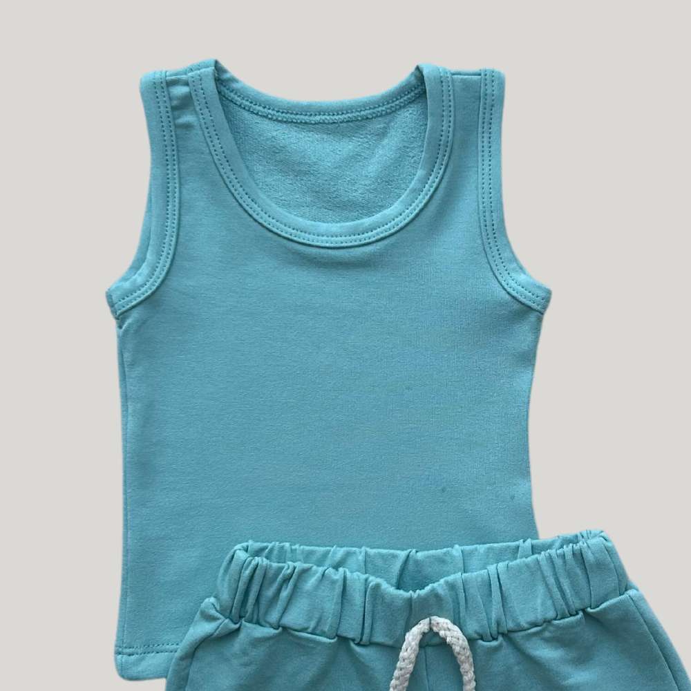 Conjunto Bebê Ollie Verão Verde Agua