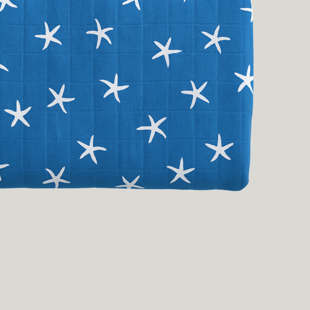 Swaddle Bebê Algodão Mar Azul