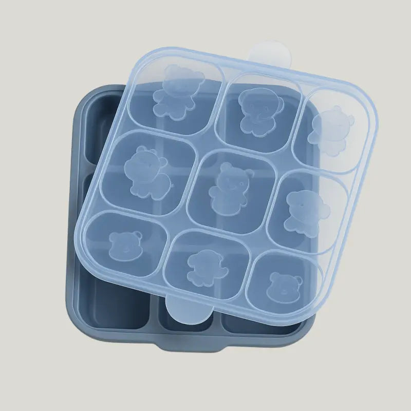 forma de silicone com tampa para congelar papinha de bebê
